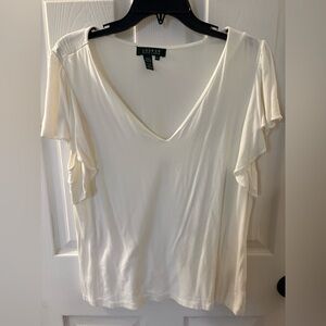 Ralph Lauren Cream Ruffle Sleeve Blouse